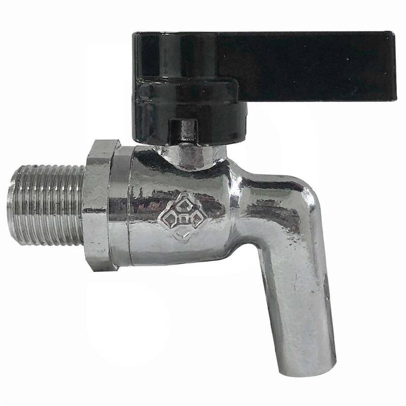 Ball valve 3/8" chromed brass with outlet