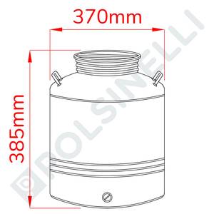 Drum 30L with grafted bottom stainless steel