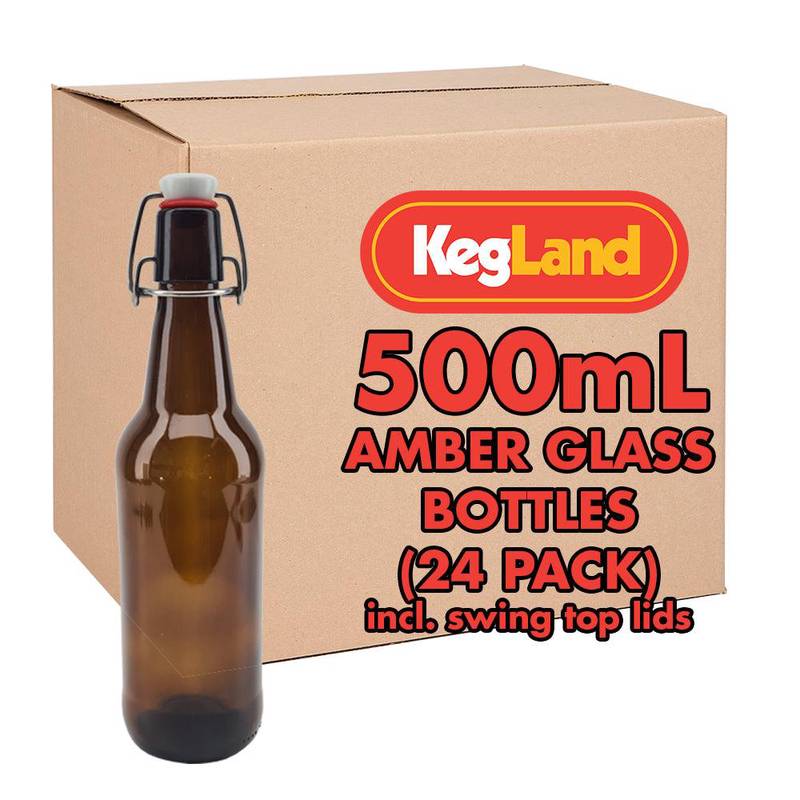 Klaaspudel 500ml kaldkorgiga pruun PP korgi ja silikoontihendig (24tk)