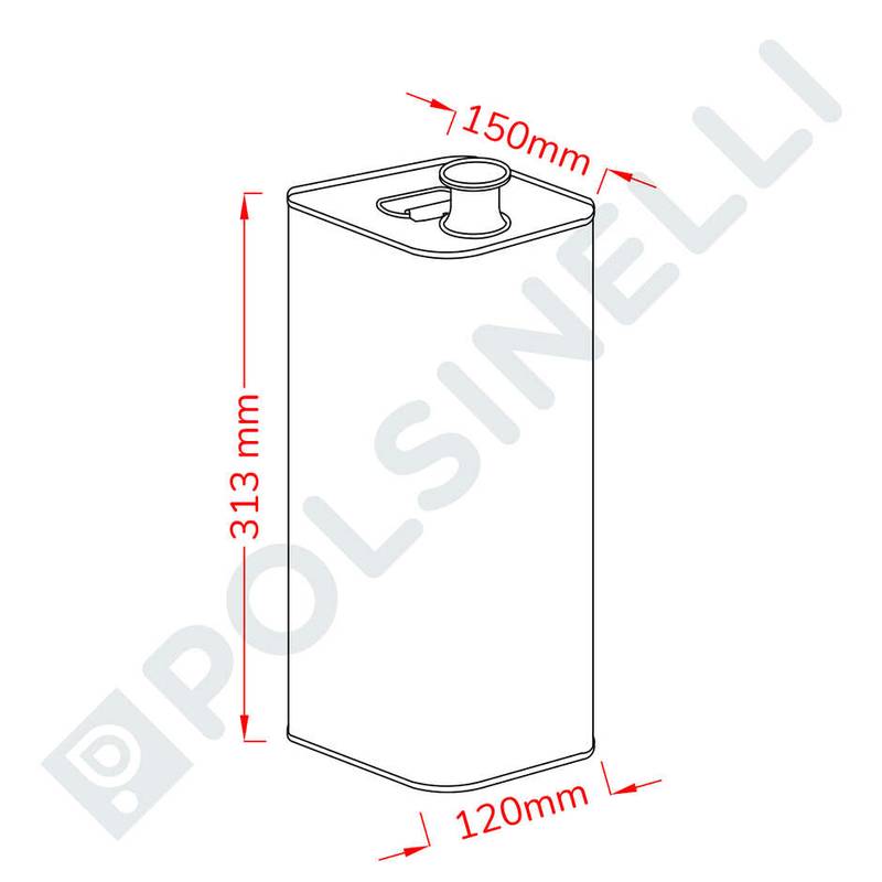 5L olive oil tin can with red breather cap (288 pieces)