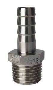 Schlauchtülle 20mm x 3/4" BSP Außengewinde Sechskant AISI 316 Edelstahl