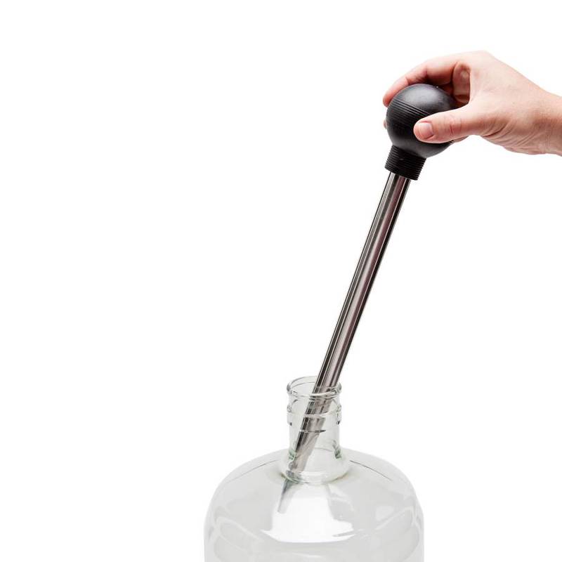 Baster/provtagare i rostfritt stål med gummilampa