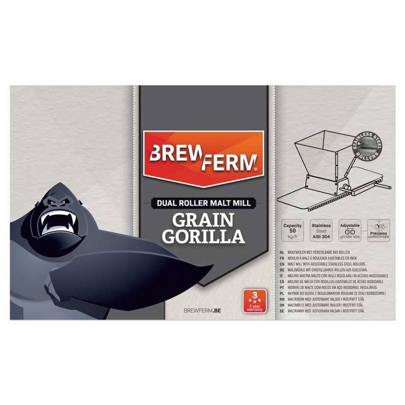 Iesala dzirnaviņas un dzirnaviņas Brewferm Grain Gorilla 50kg/h RST