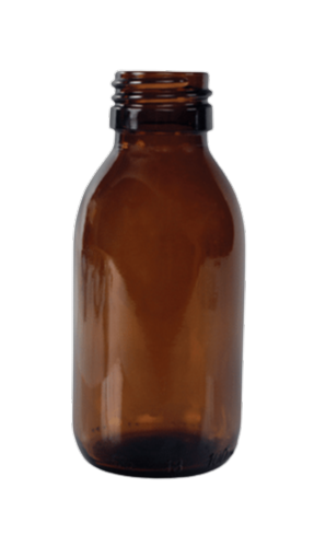 Klaaspudel Apteek 150ml pruun