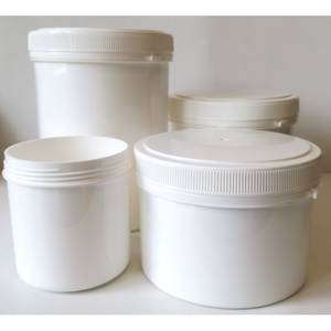 Plastic jar 1200ml with lid white non-transparent