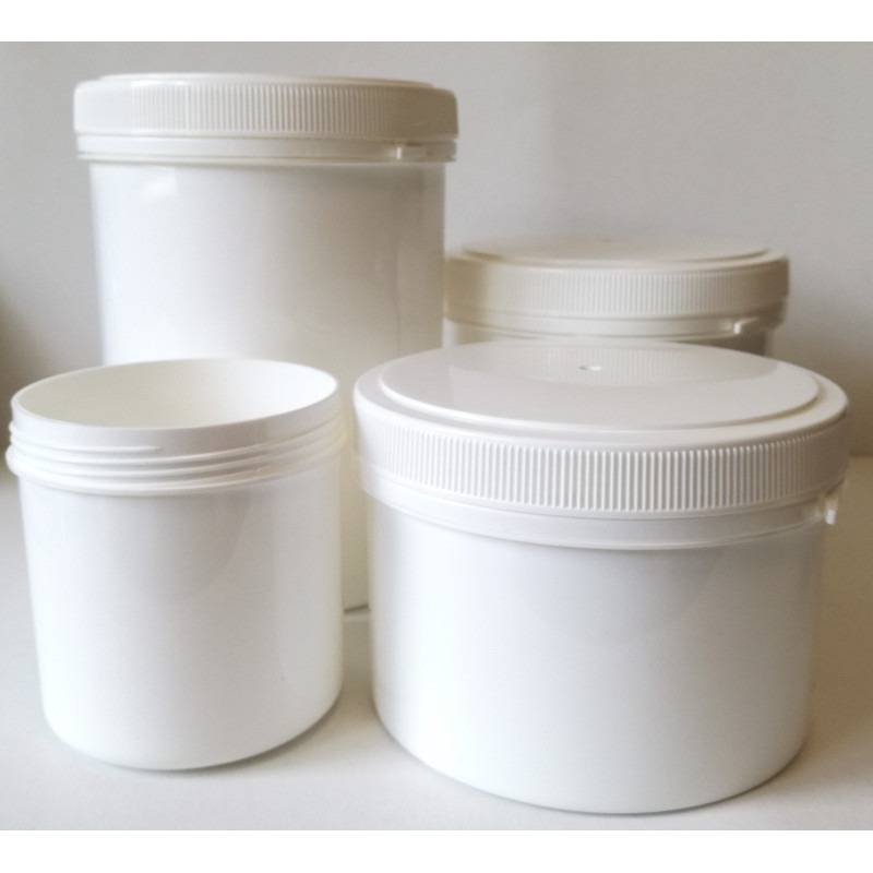 Plastic jar 1200ml with lid white non-transparent