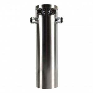 Quadruple beer tap tower brushed stainless steel