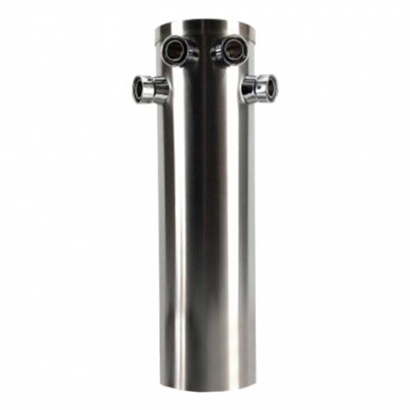 Quadruple beer tap tower brushed stainless steel