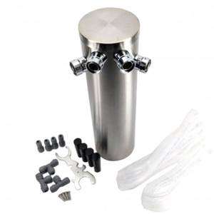 Quadruple beer tap tower brushed stainless steel