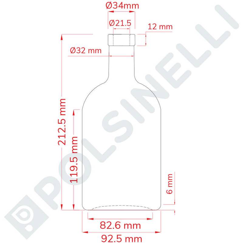 Flaska 700ml Oblò glas transparent (12st)