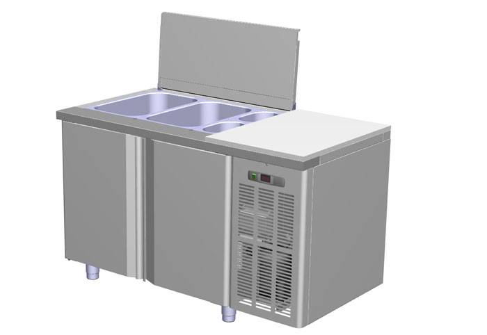 Kühlschrank und Arbeitsplatte für Salate TM2 265L