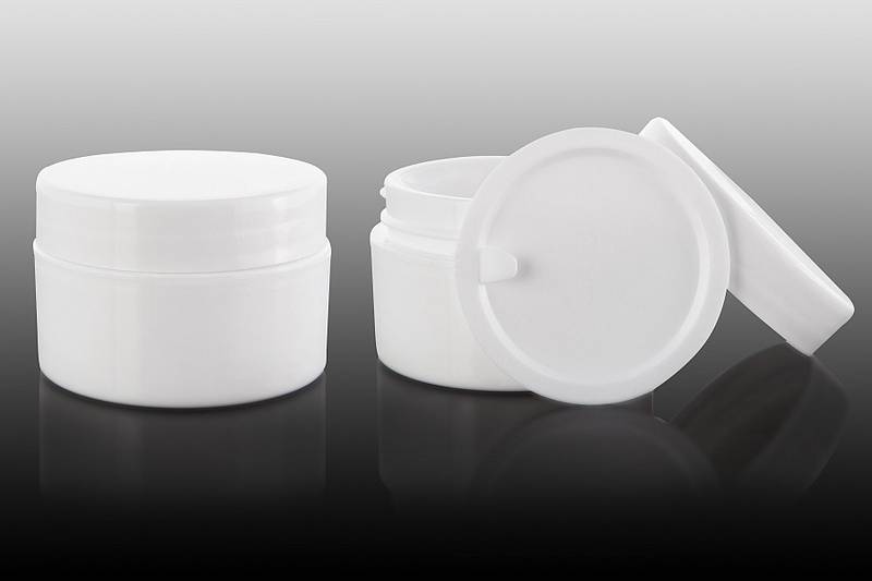 Plastikinis indelis 15 ml, dvigubos sienelės, baltas (nepermatomas)