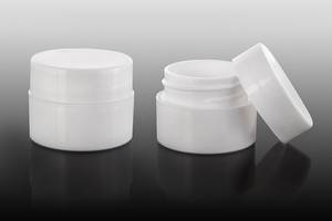 Plastic jar 5 ml, double wall, white (opaque)