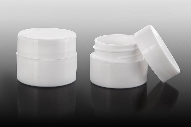 Plastic jar 5 ml, double wall, white (opaque)