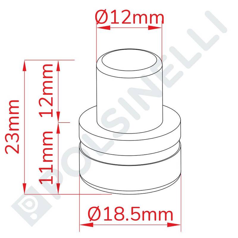 Synthetischer T-Korken ø12 Kopf ø18,5 / H11 mm gerillt 100 Stk.