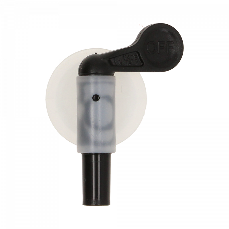 Tap PVC with back nut including 2 seals white/black