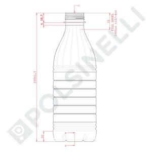 PET-pullo 1L – maidon kierrekorkki Bericap 38V30 (176 kpl)