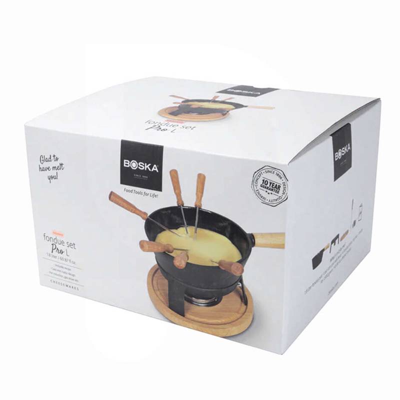 Fondueastiasetti PRO L juusto 1,8L valurauta puujalustalla (10kpl)