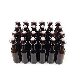 Klaaspudel 500ml kaldkorgiga pruun PP korgi ja silikoontihendig (24tk)