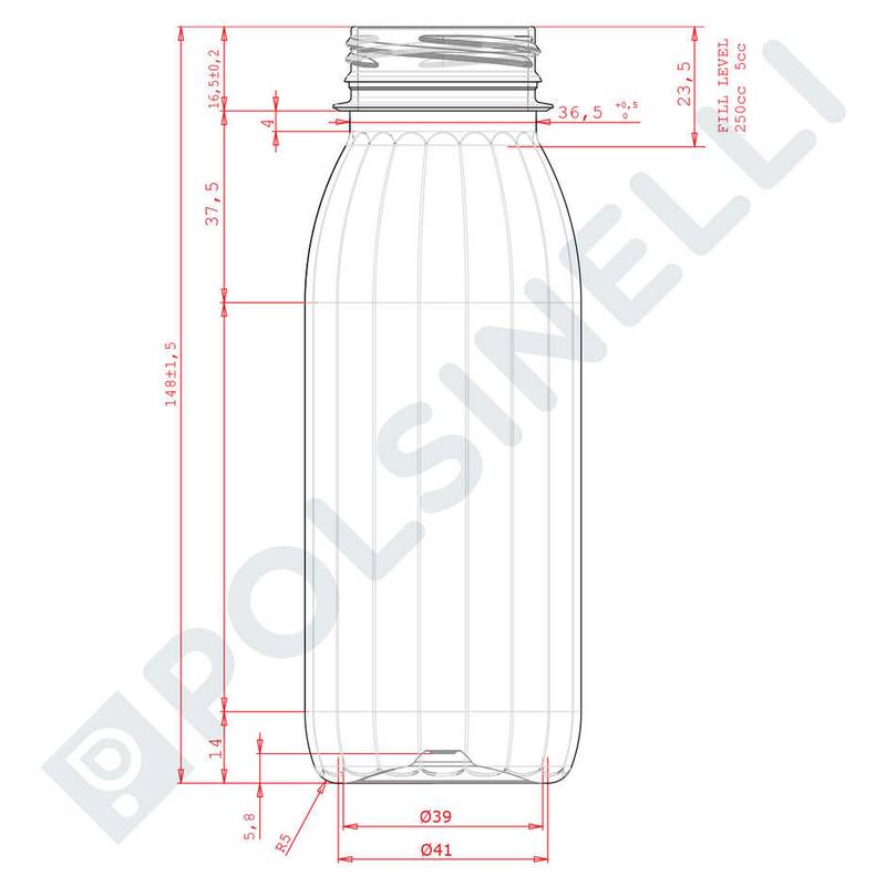 Flaska 250ml PET Plus skruvhals (500st)