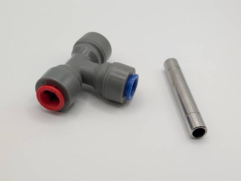 T-veida savienojums 9.5x9.5x9.5mm Duotight ātrais savienotājs ar termokabatas ievadi 3,5-4,5mm