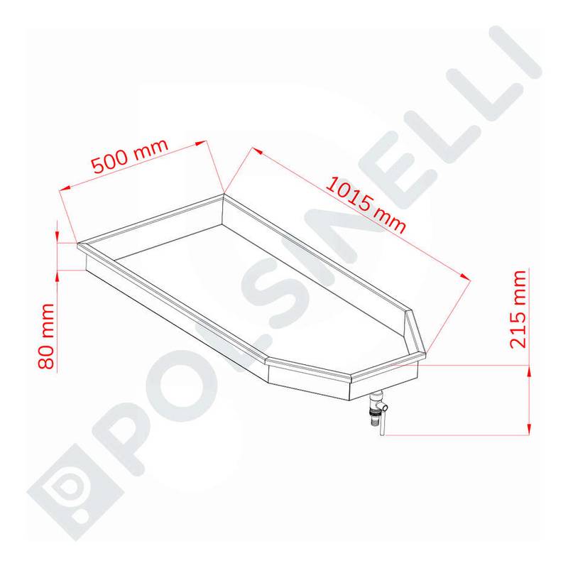 Draining board 1000x500 – stainless steel