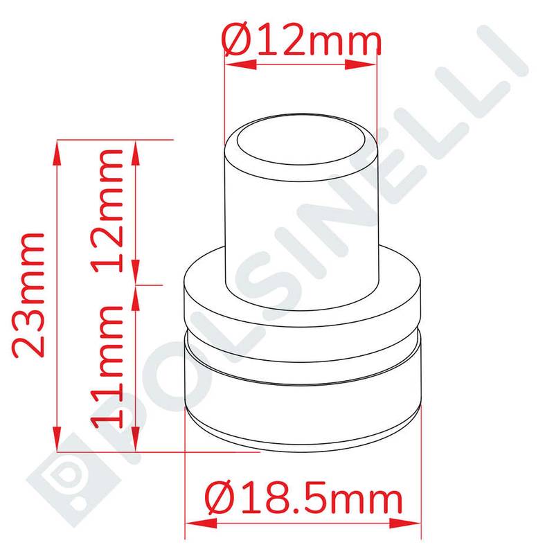 Synthetischer T-Korken ø12 Kopf ø18,5 / H11 mm gerillt 100 Stk.