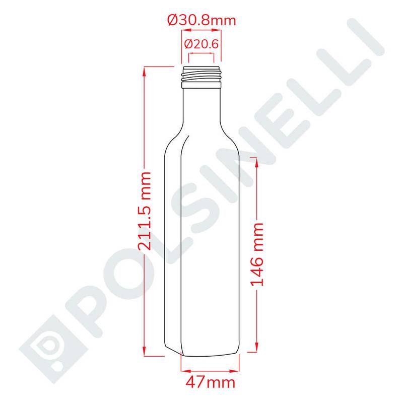 Marasca-pullo 250ml Uvag vihreä 42 kpl
