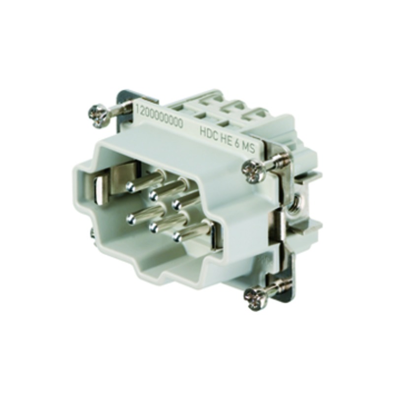 HDC HE 6 MS HDC sisestus, isane, 500 V, 24 A, pooluste arv: 6, kruviühendus, suurus: 3
