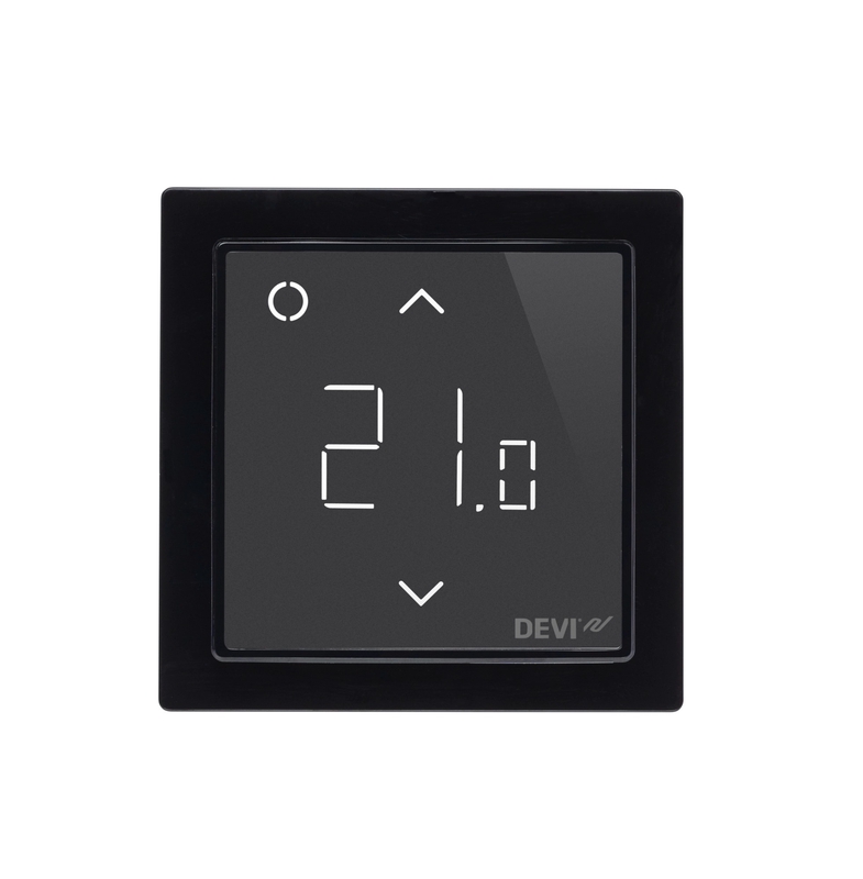 DEVIREG SMART Wi-Fi termostaat Pure Black 16A IP21 õhk+põrand Devi
