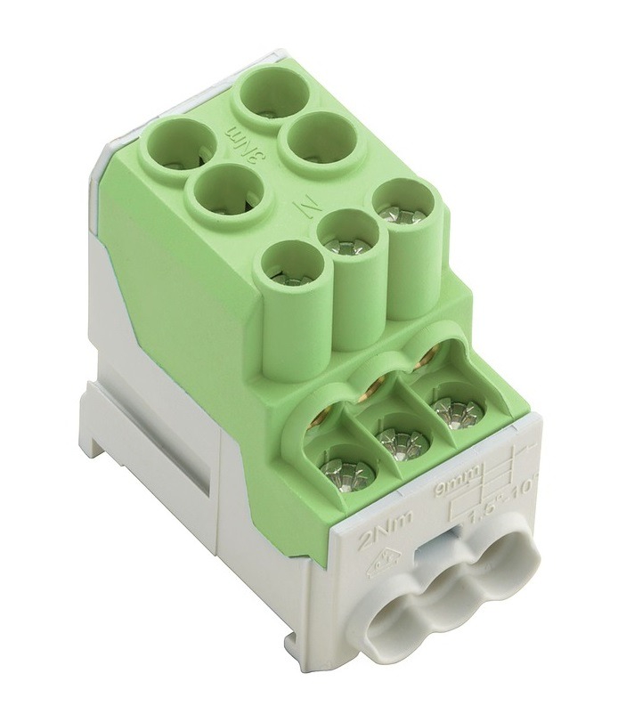 WPD 100 2X25/6X10 hargnemisklemm Al/Cu roheline DIN