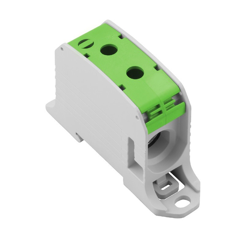 WPD 131 1X95/1X95 GN Al/Cu roheline üleminekuklemm, 1 poolus, 95 mm², 1000V, 155A, kinnitus: DIN-liist/montaažiplaat
