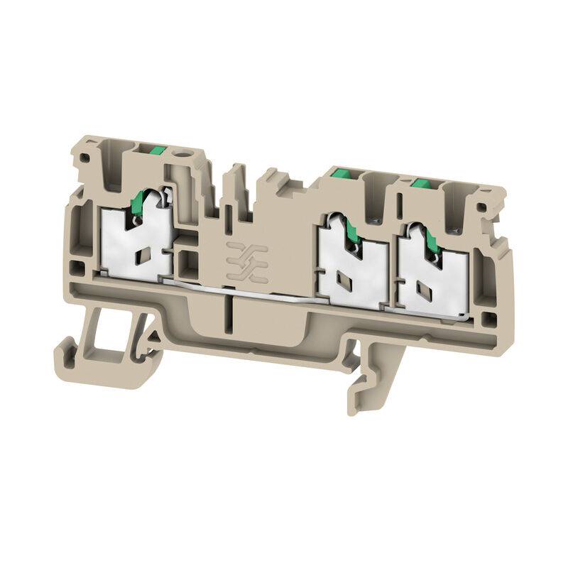 S3C 2.5 läbivklemmliist, SNAP IN, tumebeež, 2.5 mm², 24 A, 800 V