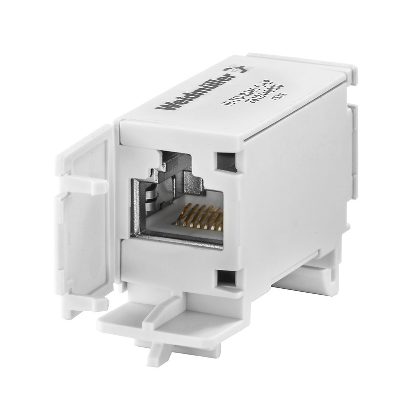 IE-TO-RJ45-C-LP Paigaldussiinide väljalaskeava, RJ45, ühendus, IP20, Cat.6A / klass EA (ISO/IEC 11801 2010)