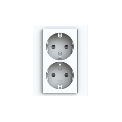 5522H-C03457 03W 2-ne lapsekaitsega Schuko pistikupesa, valge/valge Levit