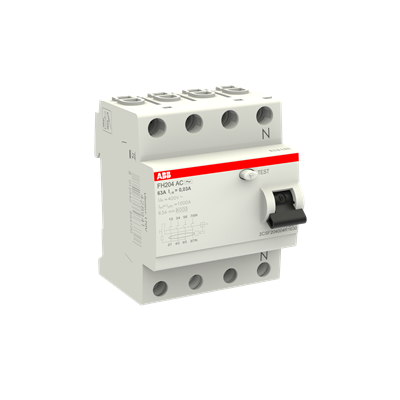 FH204AC-63/0.03 rikkevoolukaitse AC-tüüp, 4P, 63A, 30mA ABB