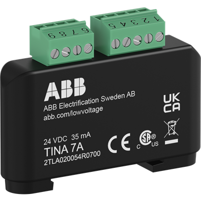 Tina 7A adapter dünaamilise signaali ahelale, DIN-liistu paigaldus, hädastoppidele
