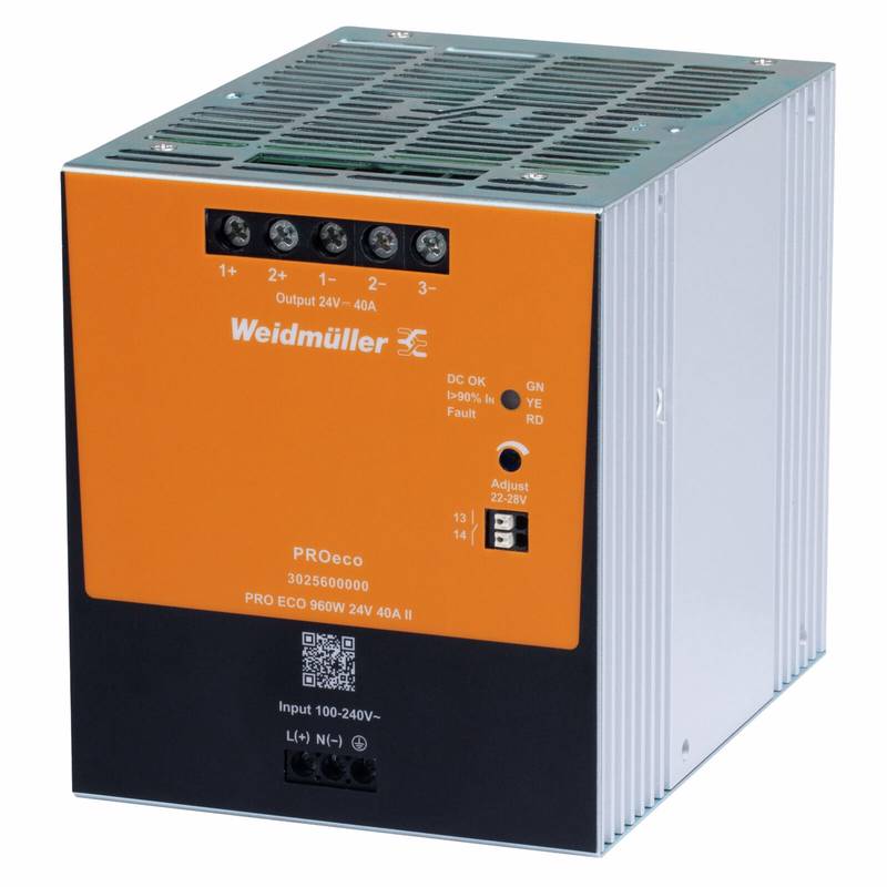 PRO ECO 960W 24V 40A II Toiteplokk, 1-faasiline, 24VDC, -25 °C...70 °C, PROeco-seeria