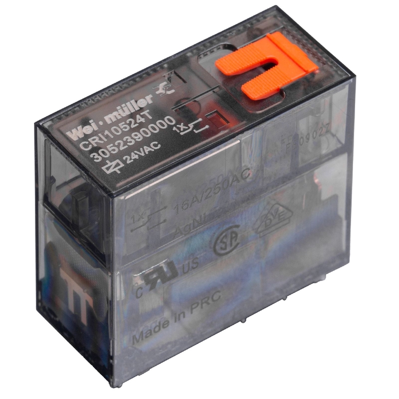 CRI10730T CRI relee, 1CO, AgNi kontaktid, juhtahela toitepinge: 230V AC, nimivool 16A, testnupp, CUBESERIES