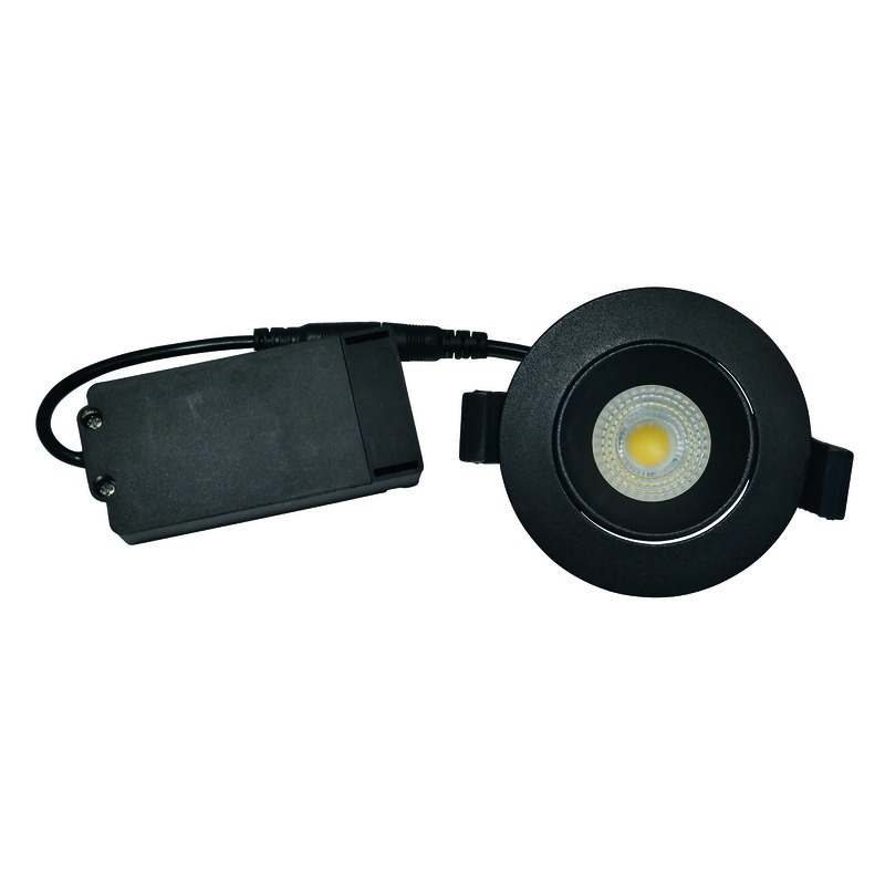 Velia Low Profile LED Downlight 230V 5,5W IP44 3000K Matt must/ümmargune