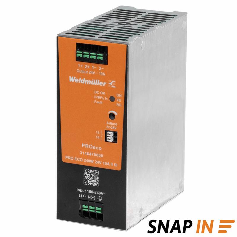 PRO ECO 240W 24V 10A II SI Toiteplokk, 1-faasiline, 24VDC, -25 °C...70 °C, PROeco-seeria