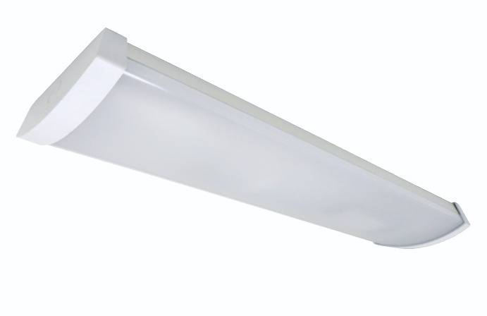 ECOtech Batten liikumisanduriga sisevalgusti valge IP44, 1200mm 20/24/35/40W 3000/4000K CCT-lüliti, IK06, RAL9016, läbijooks ühendus