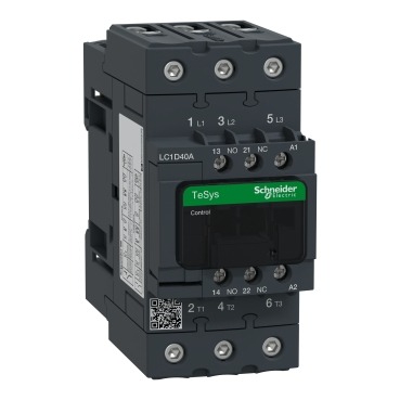TeSys D kontaktor – 3P(3 NO) – AC-3 – <= 440 V 40 A – 24 V AC 50/60 Hz mähis