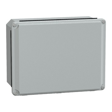 Metallist tööstuslik kast - madal tavaline kate - H206xW156xD83 - IP55 - hall RAL 7035