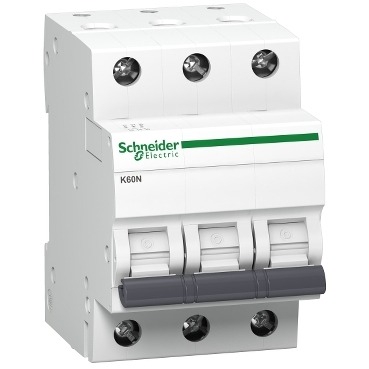 Miniatuurne kaitselüliti (MCB), Acti9 K60N, 3P, 50A, C kõver, 6000A (IEC/EN 60898-1)