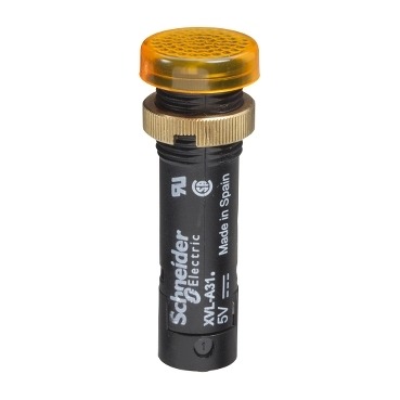 INDIKAATOR märgutuli Ø12 - IP40/IP65 - kollane - kaetud LED kaasas - 24 V - kõrvad