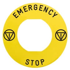 Markeering, Harmony XB4, Harmony XB5, Ø 60 hädaseiskamiseks, EMERGENCY STOP / logo ISO13850
