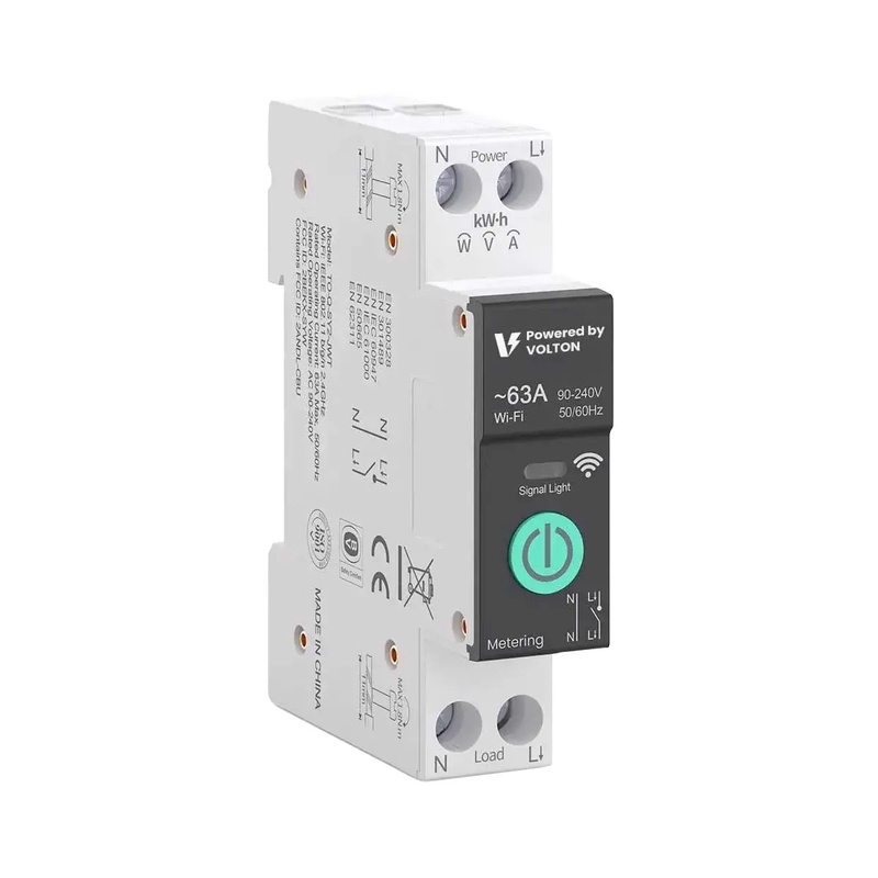 Volton DIN relee 63A 230V 1mod WIFI 2,4Ghz, elektri börsihinda jälgiva tasuta tarkvaraga