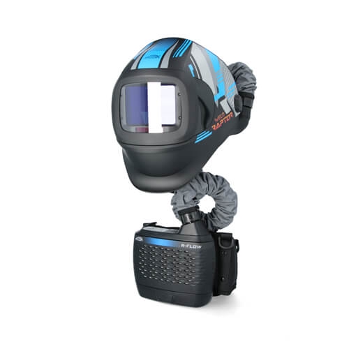 Welding Mask MOST WELD RAPTOR AIR Sinine koos Blower Unitiga R-FLOW - Kotis