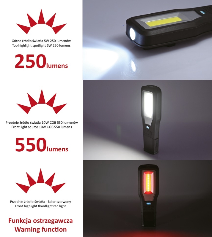 Workshop light 10 LED cob + charging station